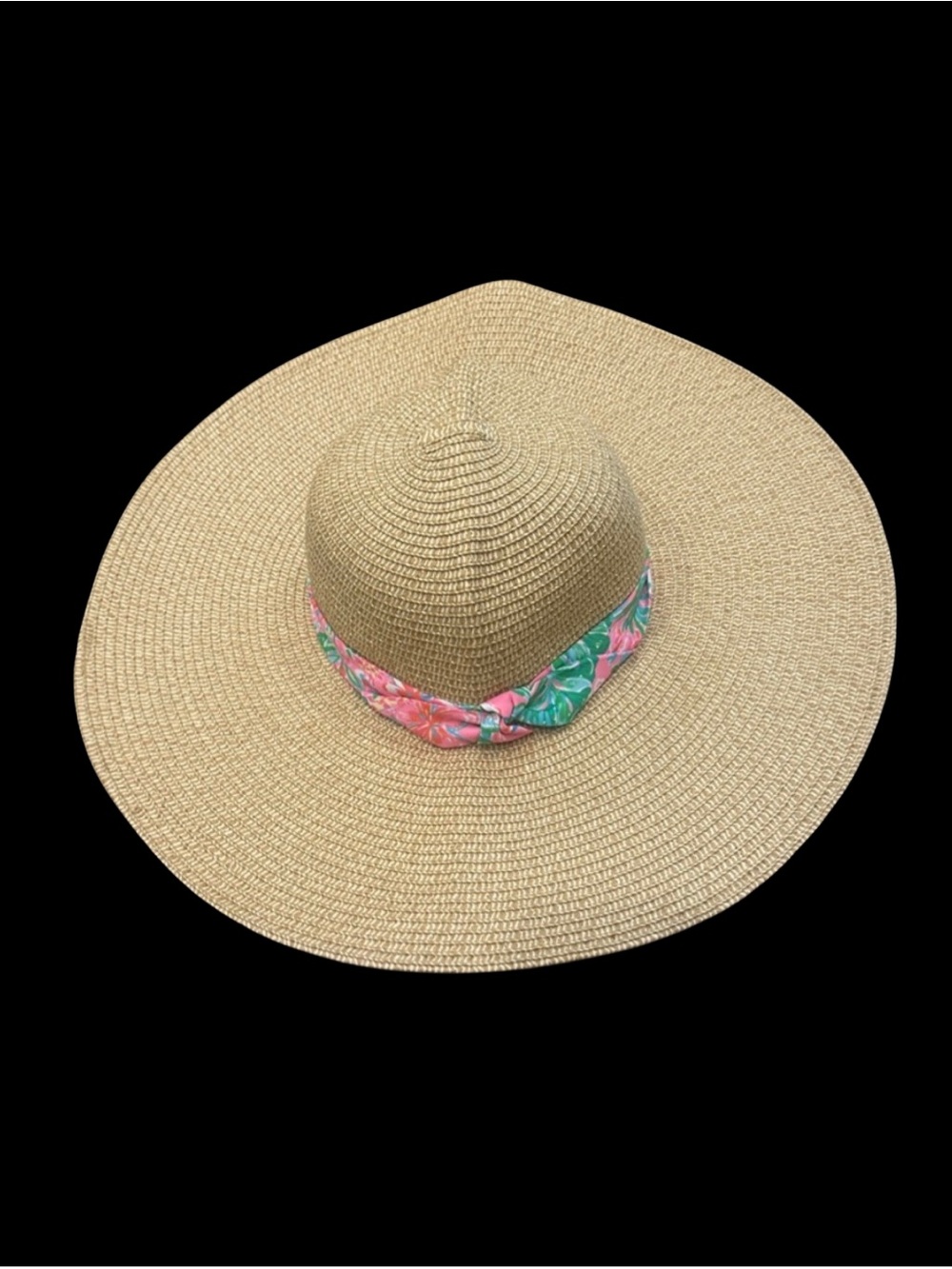 ☀️ Lilly Pulitzer Wide-Brim Natural Straw Sun Hat – Like New! ☀️